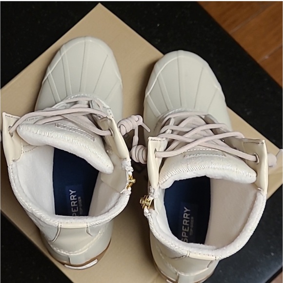 NWT Sperry Syren Gulf Rain Winter Boots in Cream Sz 5 - Picture 5 of 7